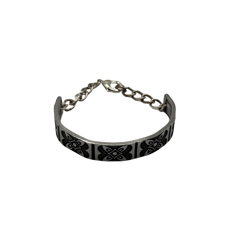 Upcycled Flat "wear" Bracelet with Chain Clasp