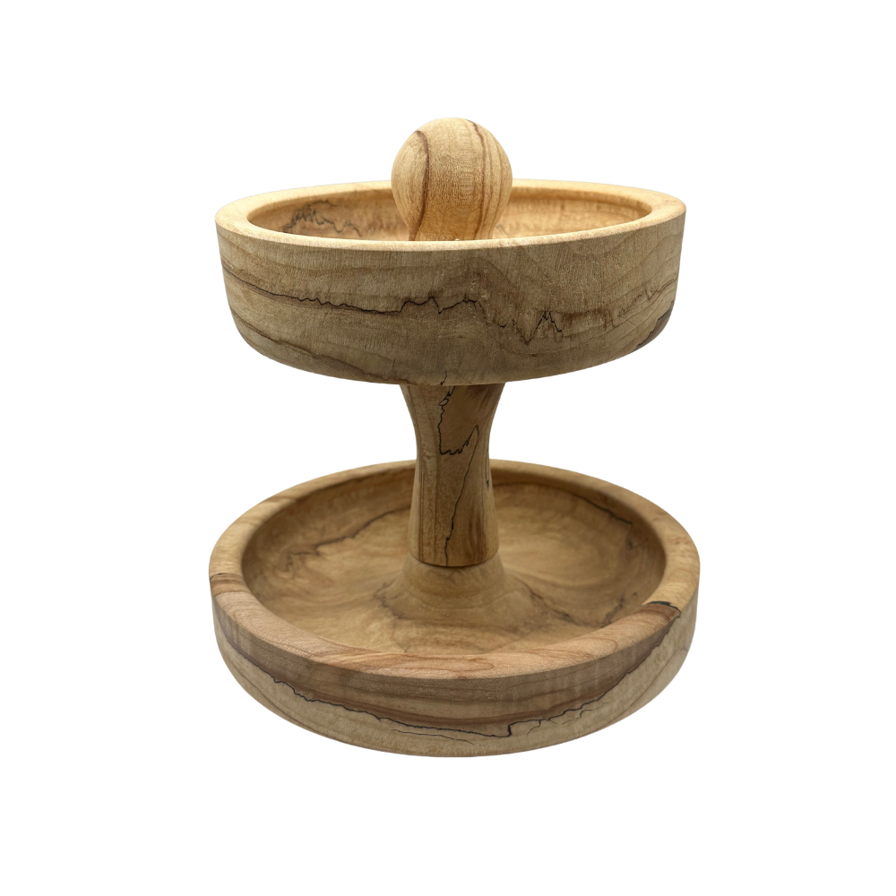 2-Tier Wooden Candy Dish