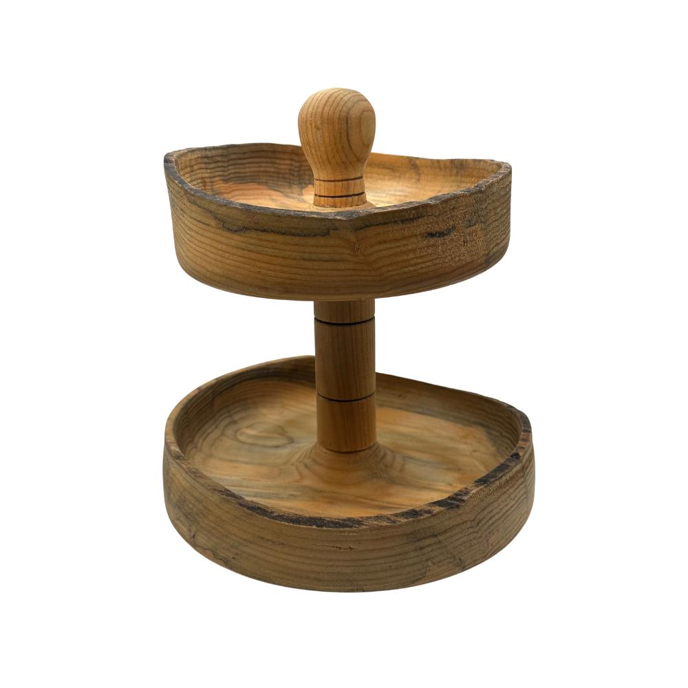 2-Tier Wooden Candy Dish