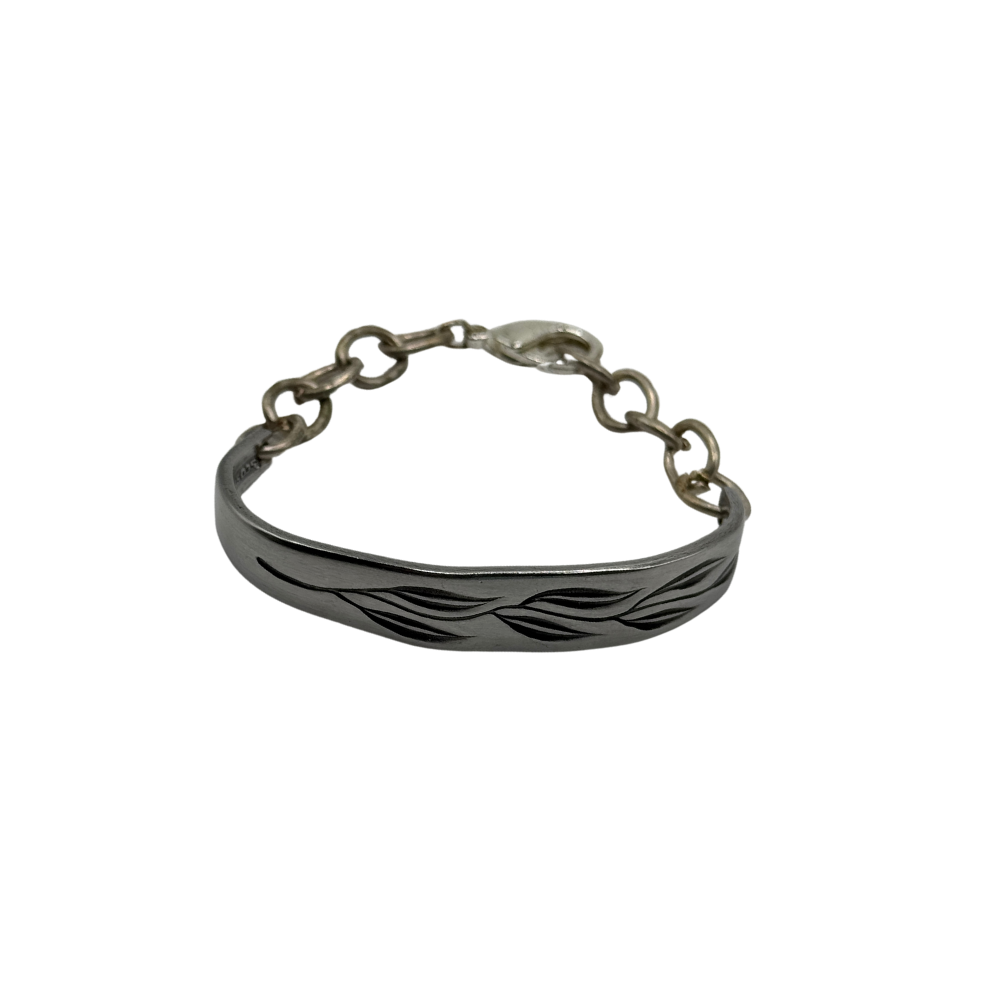 Upcycled Flat "wear" Bracelet with Chain Clasp