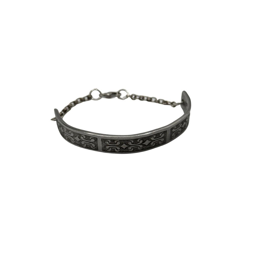 Upcycled Flat "wear" Bracelet with Chain Clasp