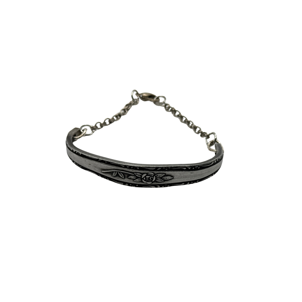 Upcycled Flat "wear" Bracelet with Chain Clasp