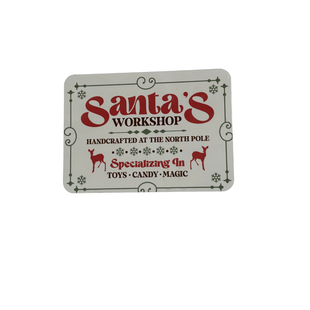 Santa's Workshop Metal Sign