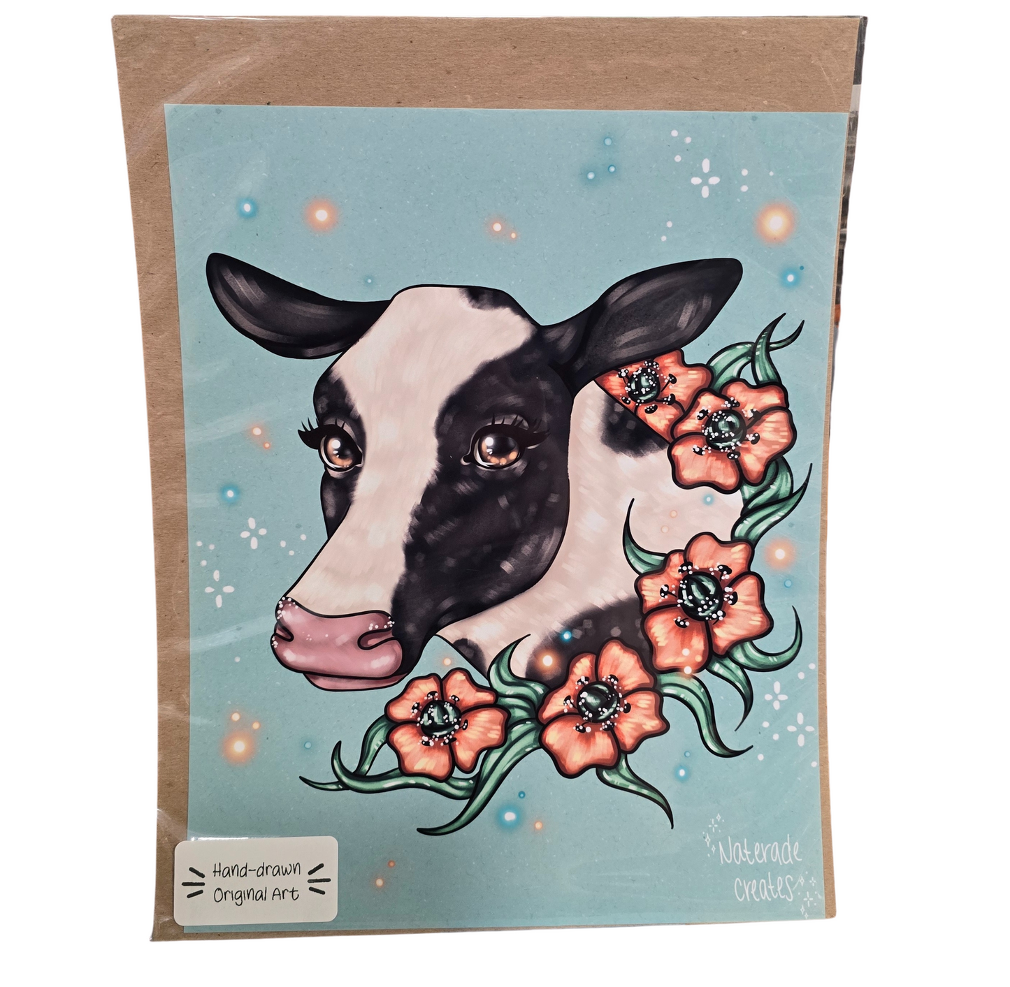 Cow Print 4x6 Hand Drawn Original Art