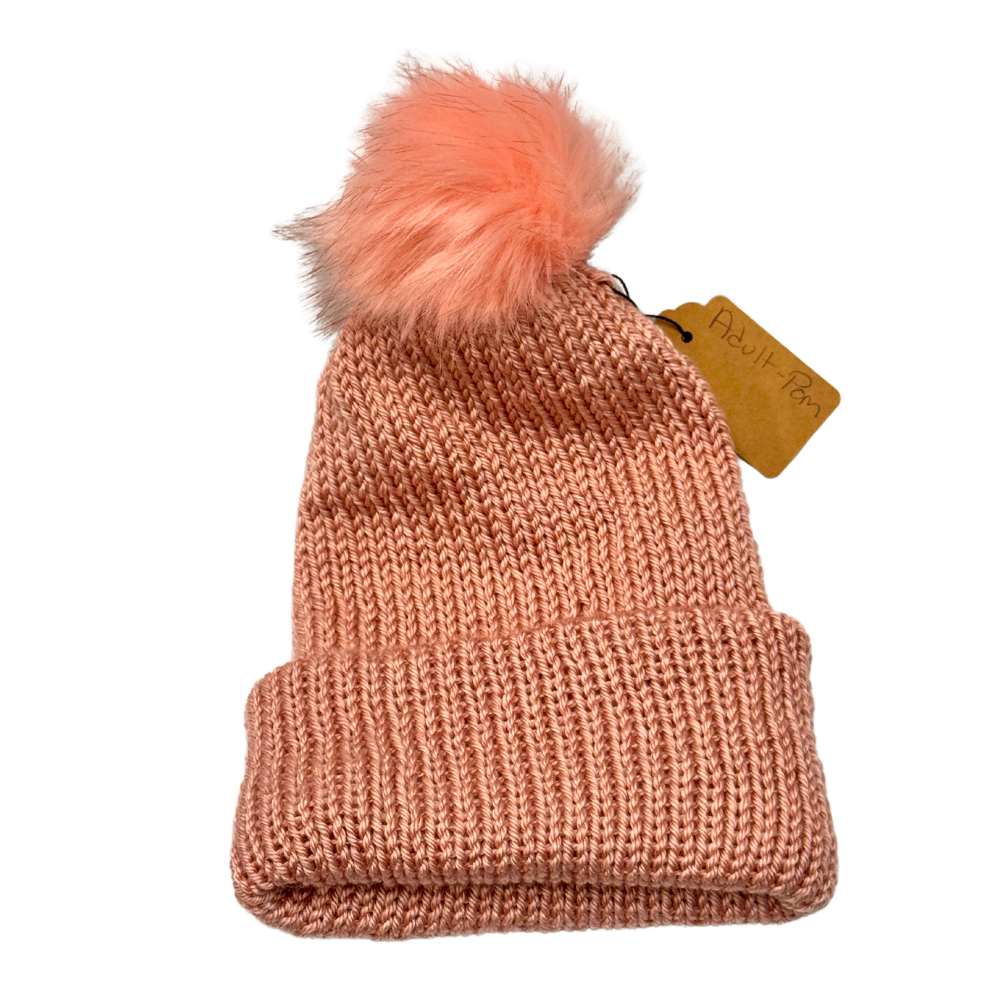 Adult Hat with Pom - Crocheted