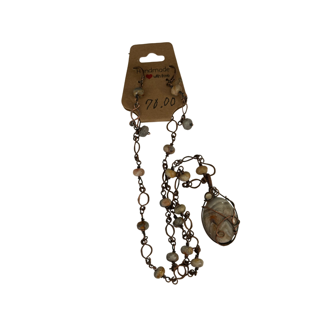 Antique Copper Jasper Jewelry Set