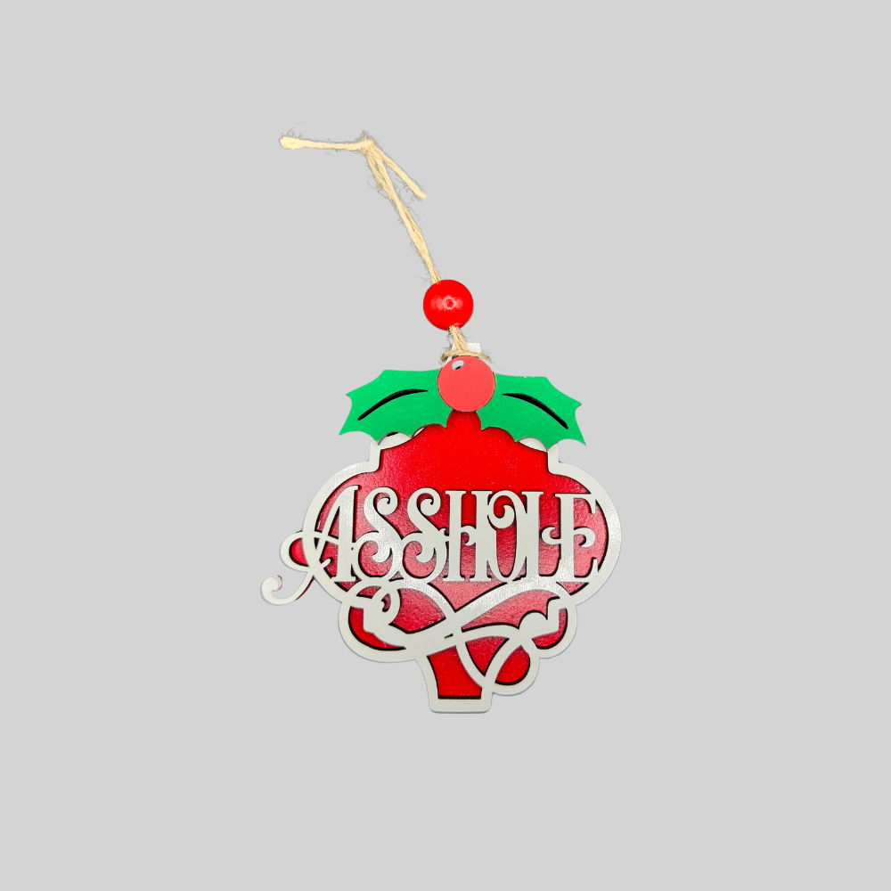 Naughty Wooden Holiday Ornaments