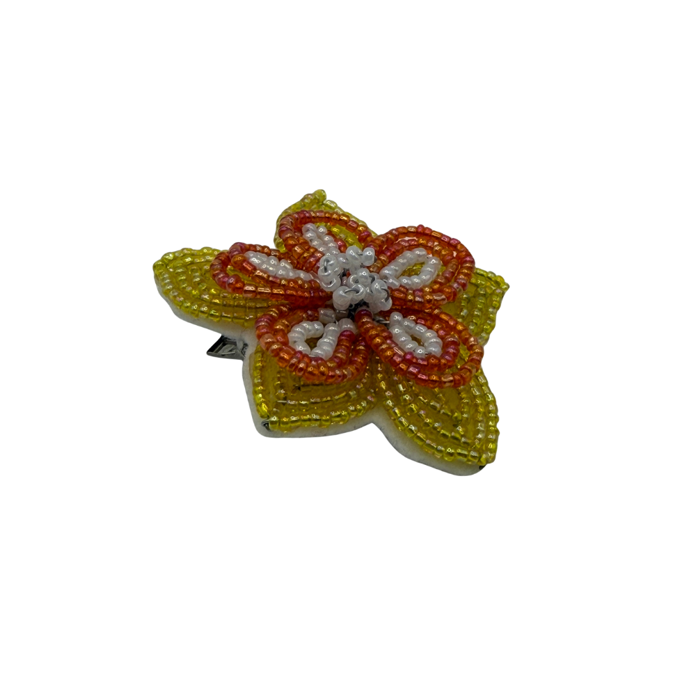 Beaded Flower Hair Clip