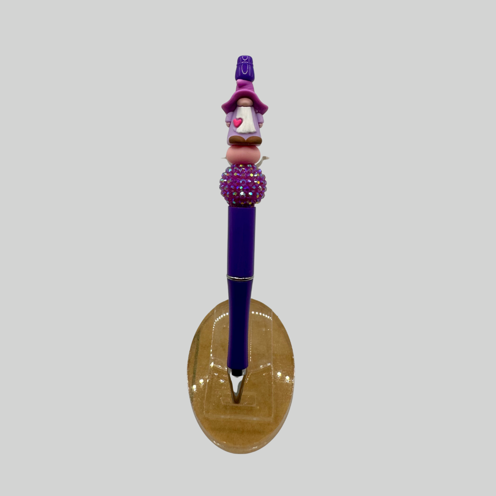 Beaded Pen - Purple Gnome