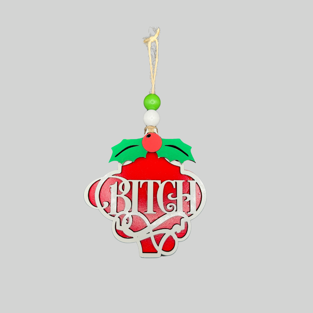 Naughty Wooden Holiday Ornaments