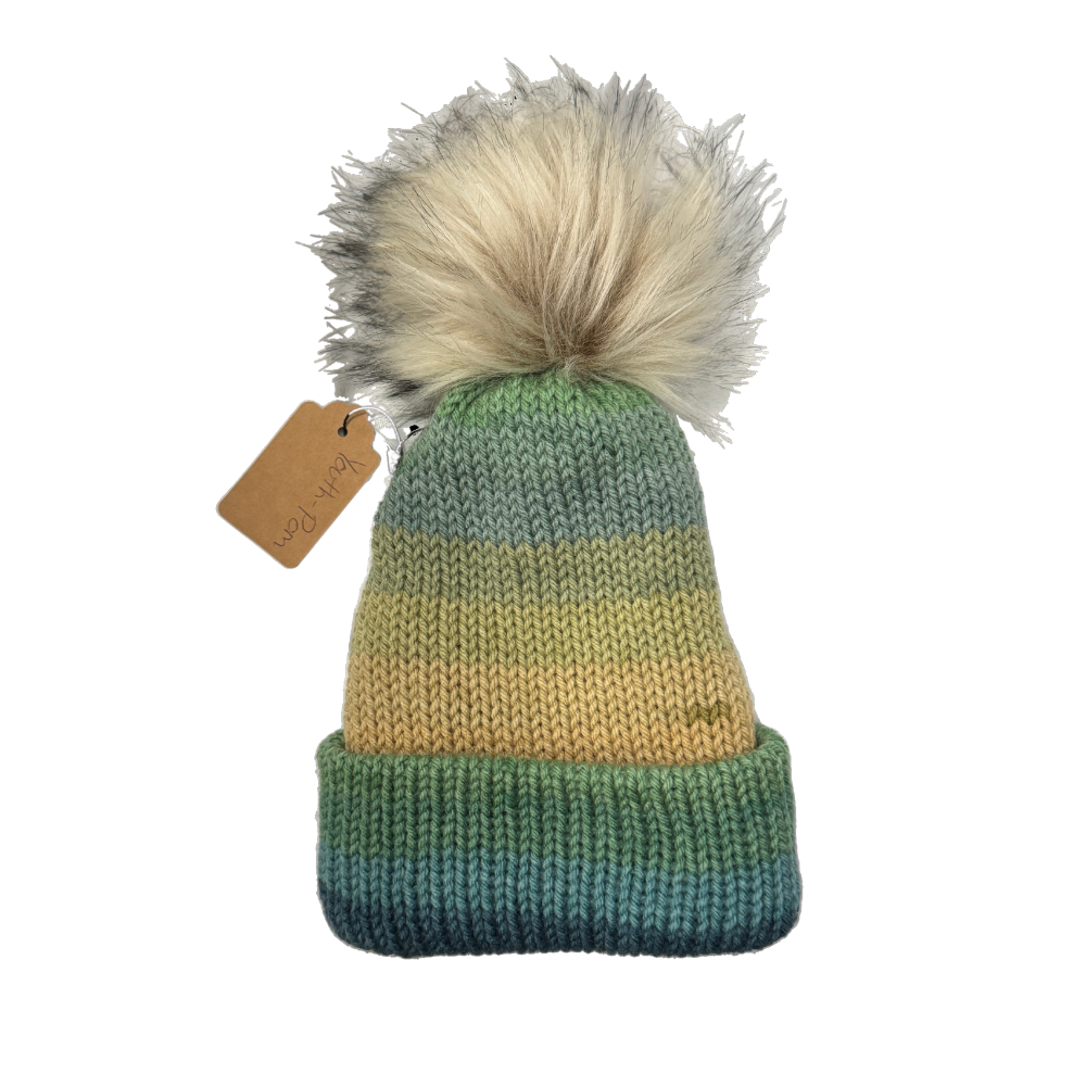 Youth Crocheted Hat with Pom