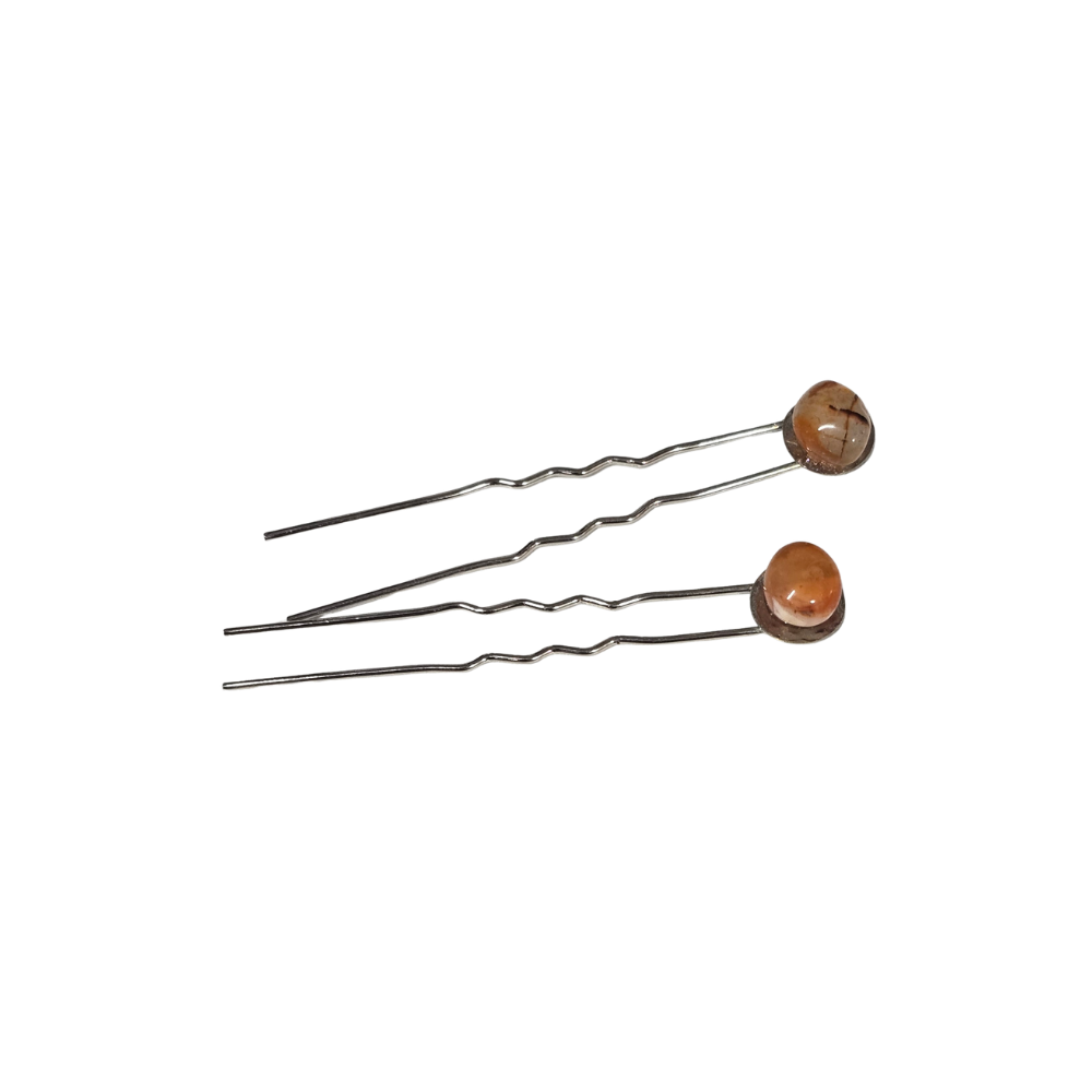 Handmade Carnelian Hair Pins (2)