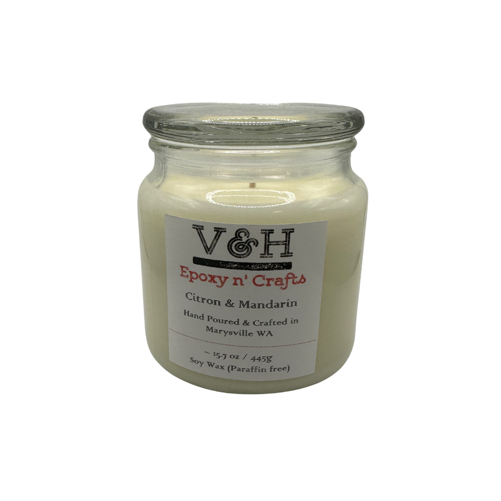 Citron + Mandarin | Premium 17oz Soy Candle | Hand-Poured in Glass