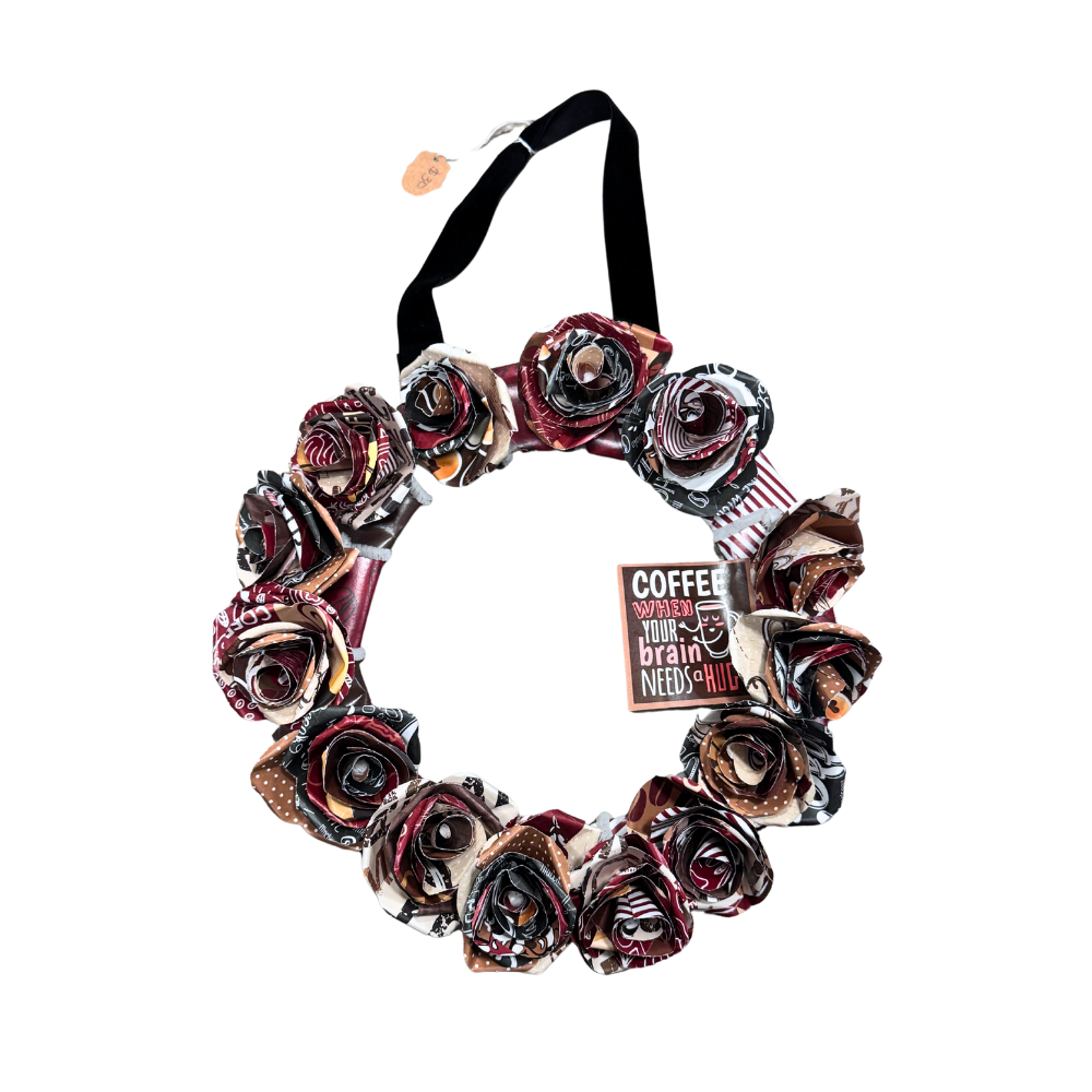 Coffee Paper Flower Wreath