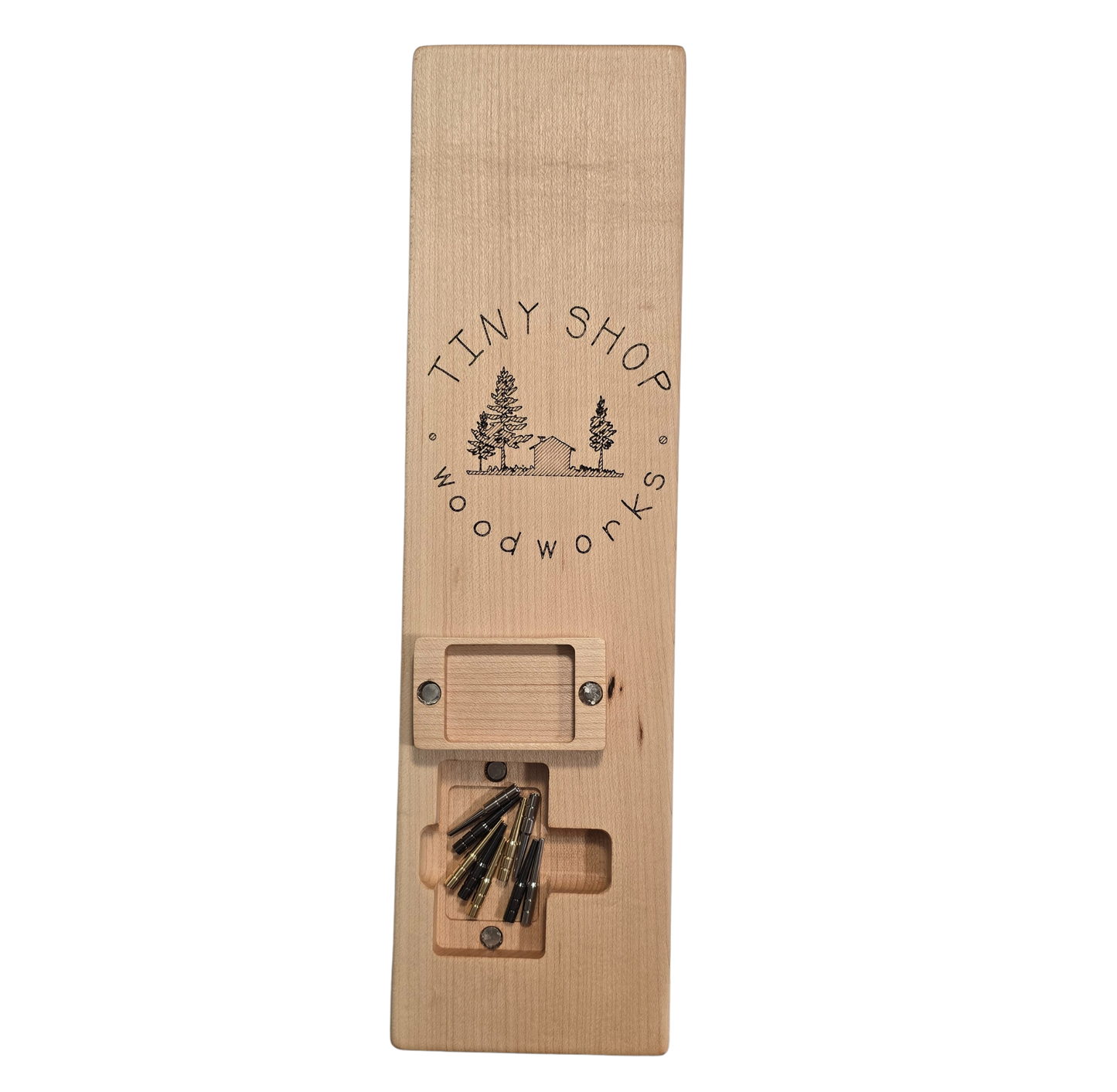 Wooden Cribbage Board - Handcrafted - Includes Pegs & Pack of Cards