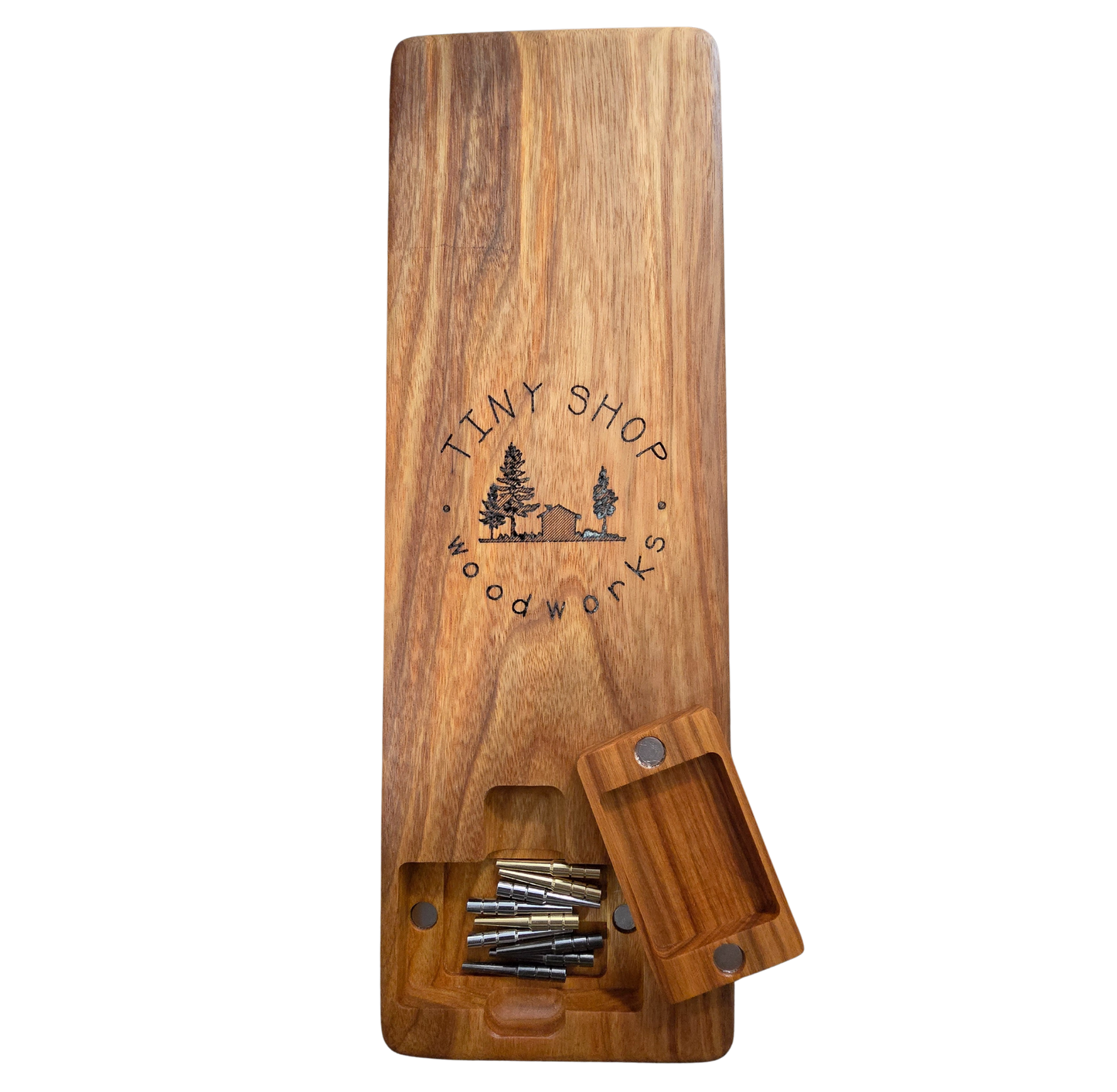 Wooden Cribbage Board - Handcrafted - Includes Pegs & Pack of Cards