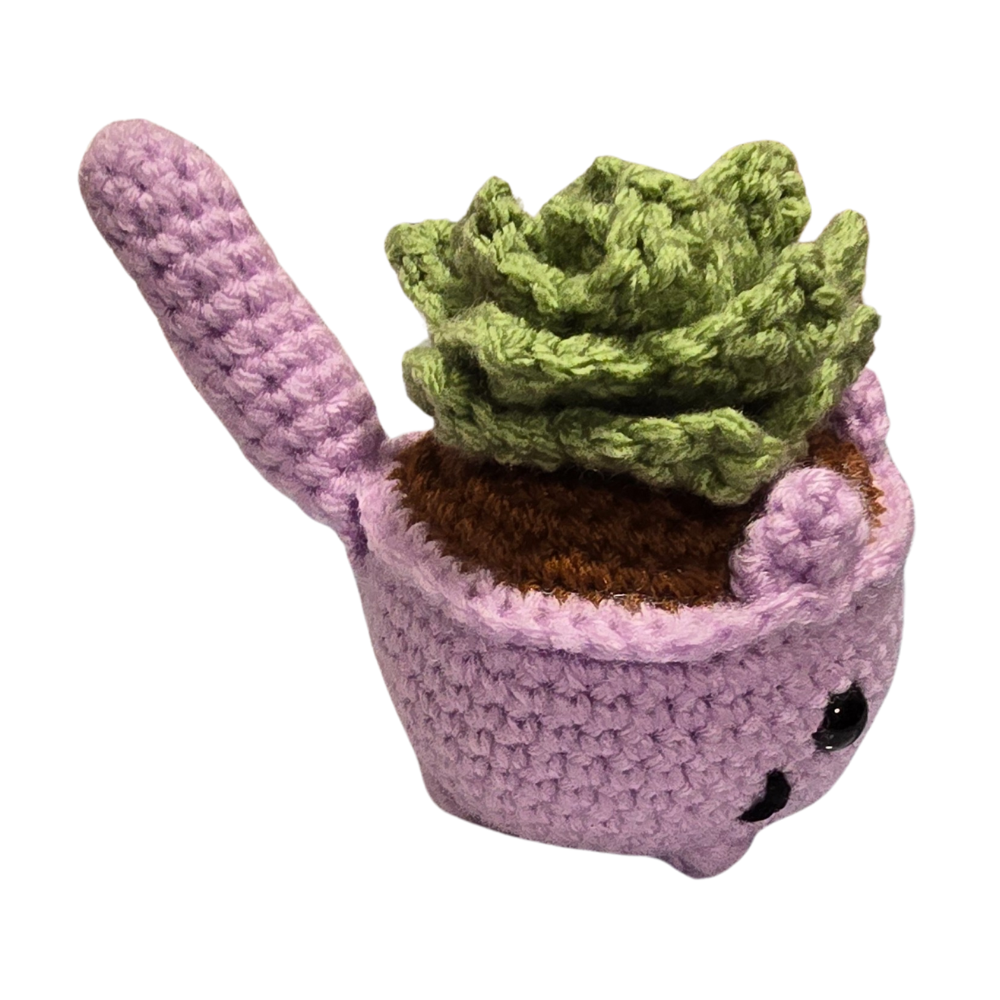 Crocheted Cat Succulent