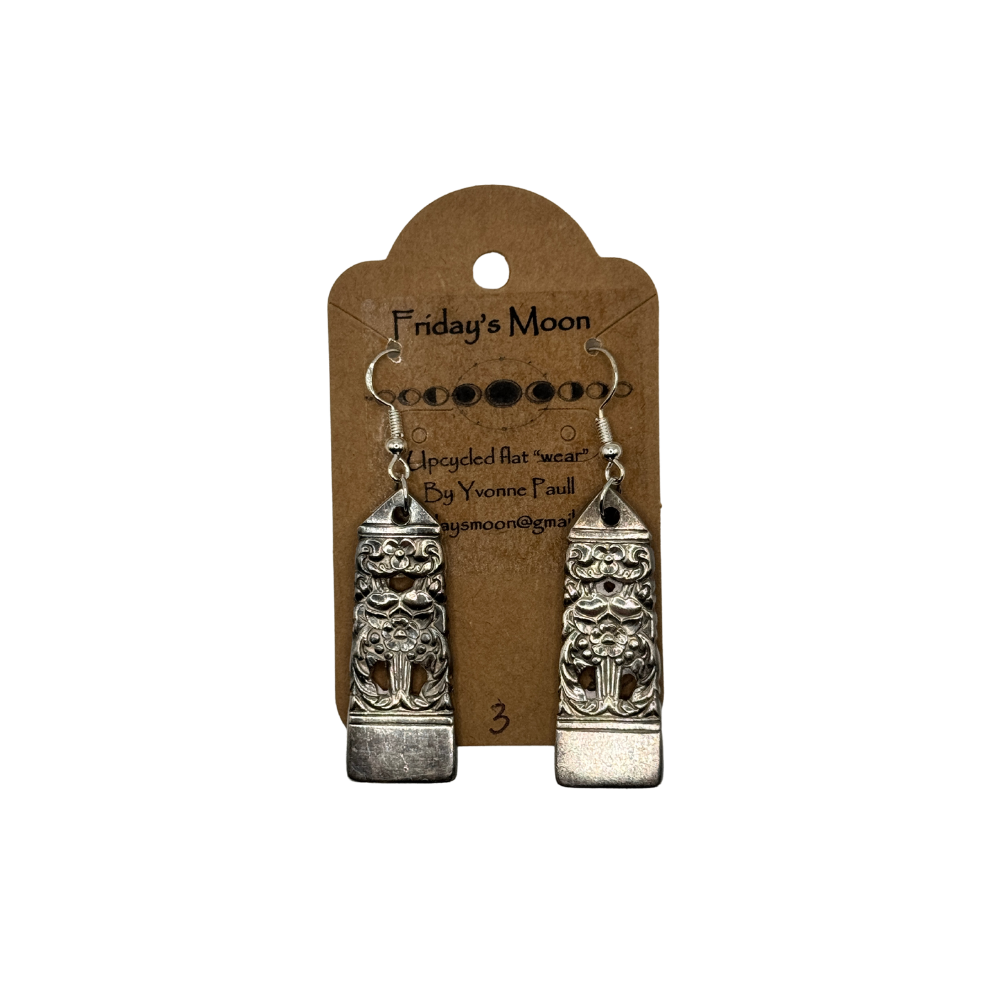 Upcycled Flat "wear" Dangle Earrings