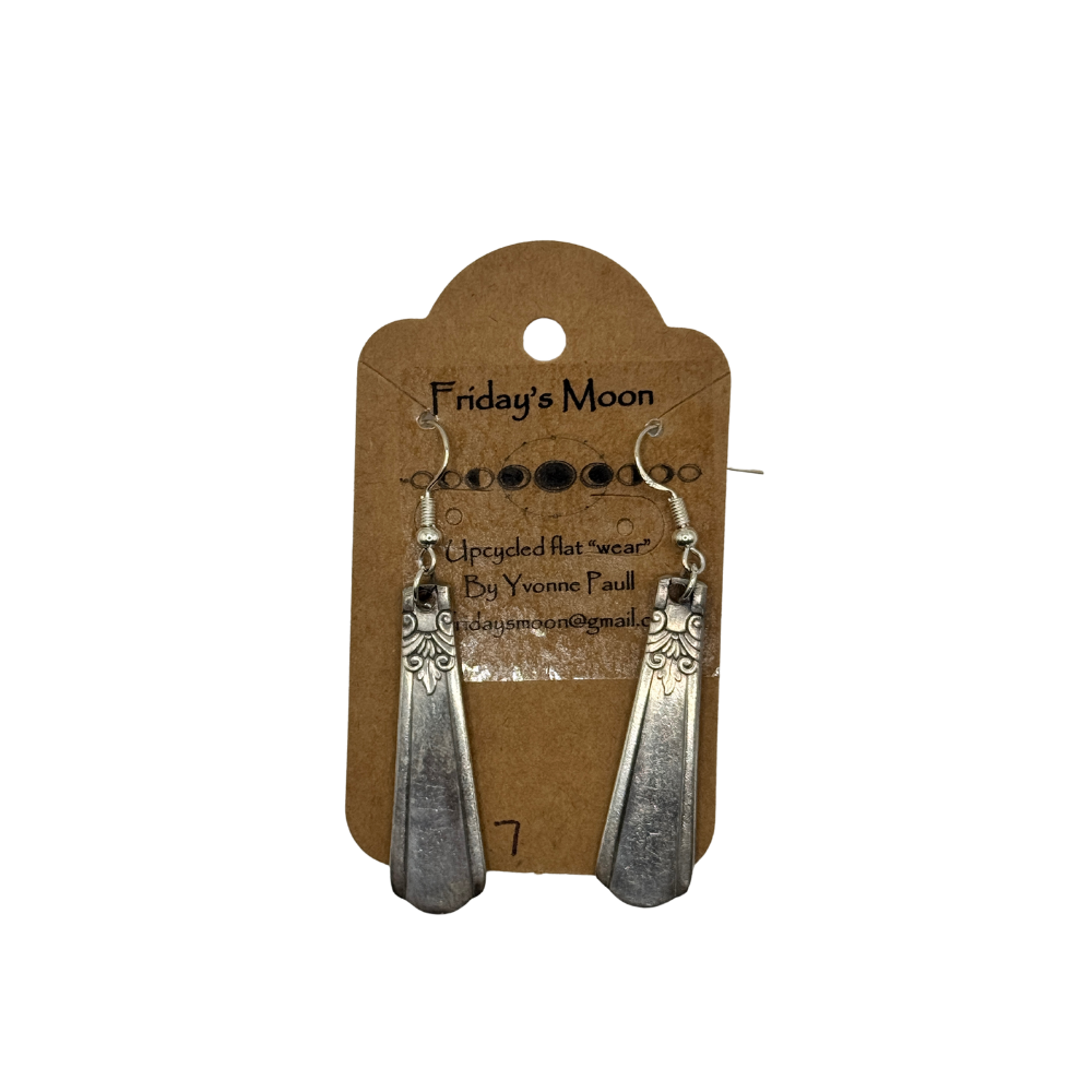 Upcycled Flat "wear" Dangle Earrings