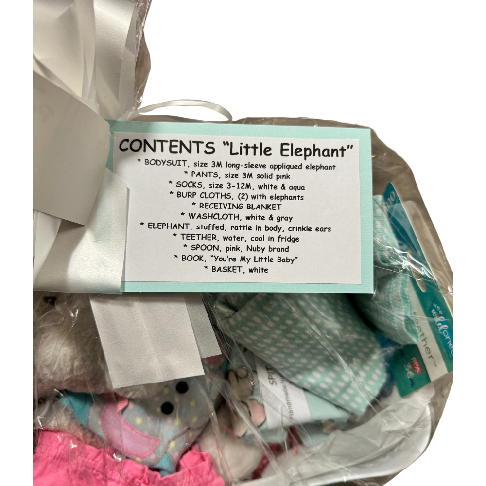 Elephant Gift Basket - Gift For Baby Girl