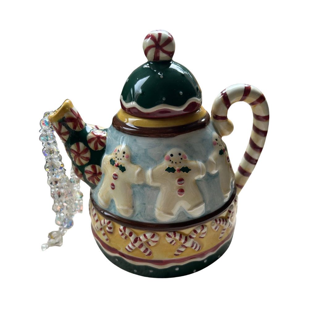 Gingerbread Teapot | Ceramic/Crystal Art by My Crystal Garden