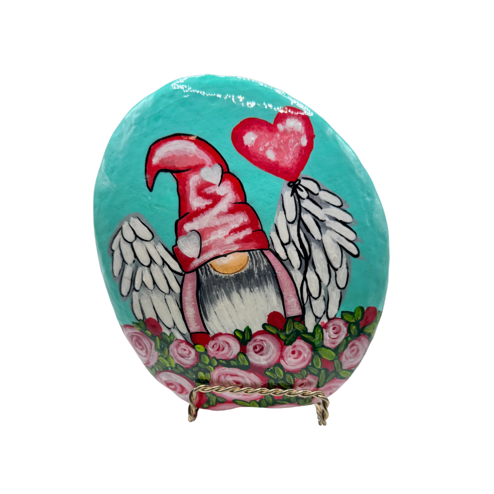 Valentines Gnome Painted Rock
