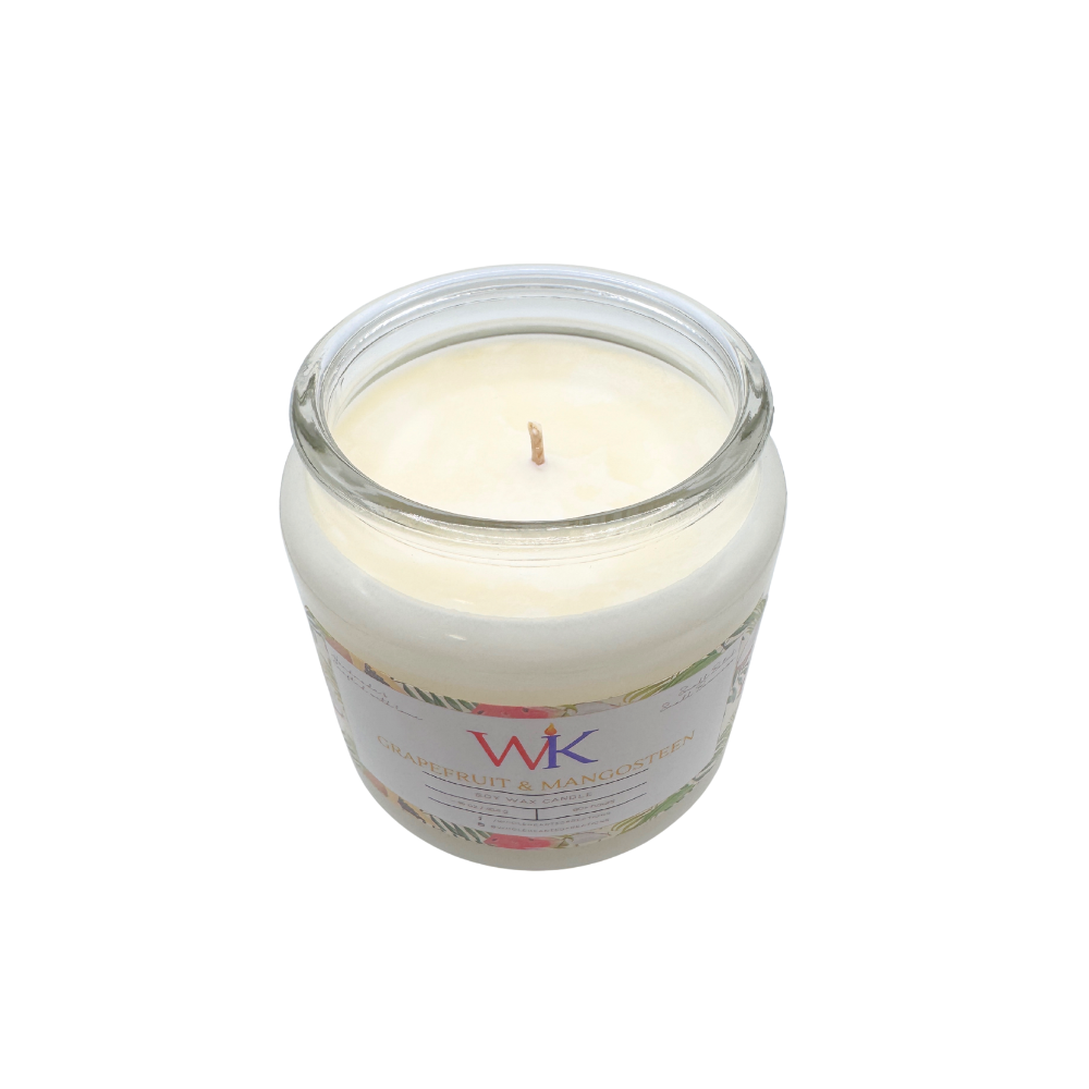 Grapefruit + Mangosteen | Premium 17oz Soy Candle | Hand-Poured in Glass