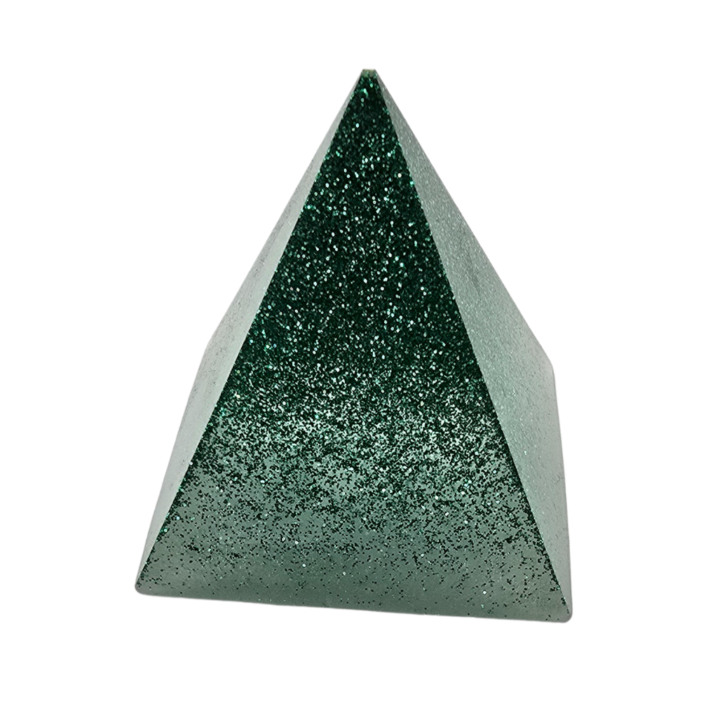 Green Glitter Pyramid x Small