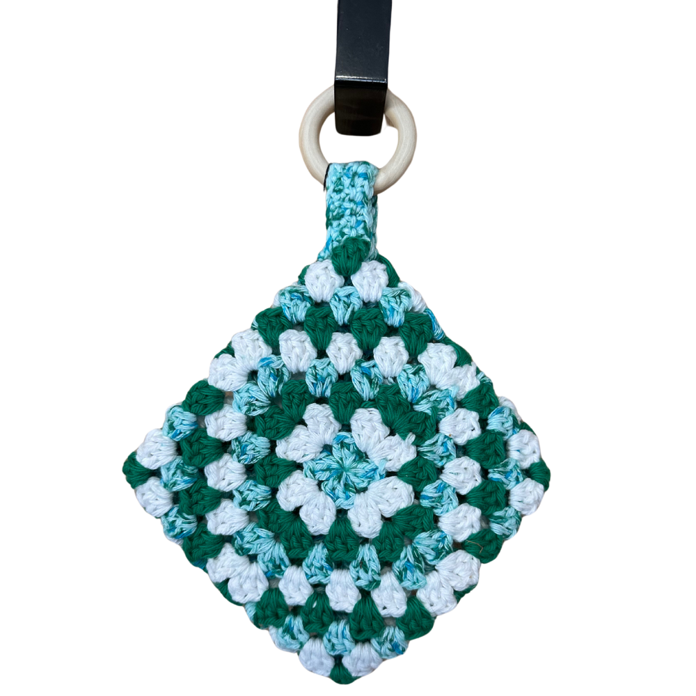 Cotton Crocheted Kitchen Hot Pad w/wood hanger
