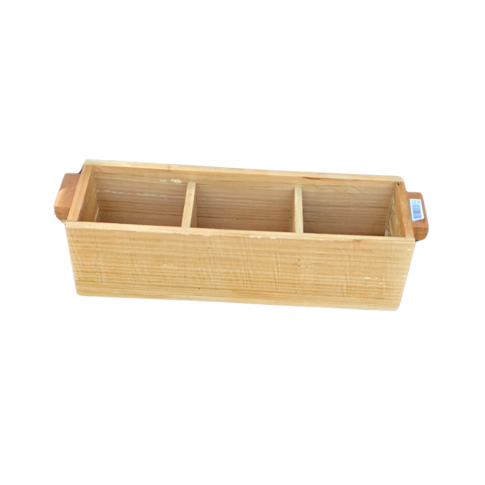 Wooden Planter Box with 3 Pots