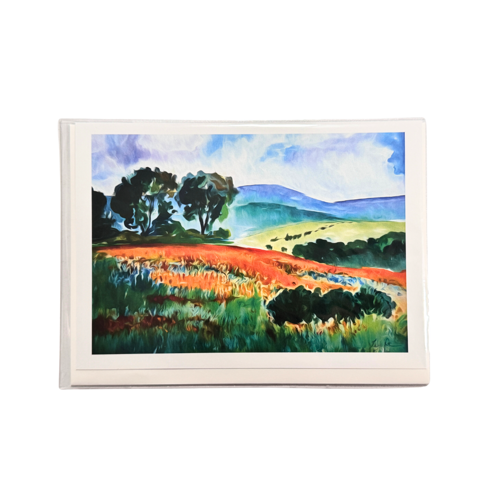 Hills & Trees Original Artwork Greeting Card