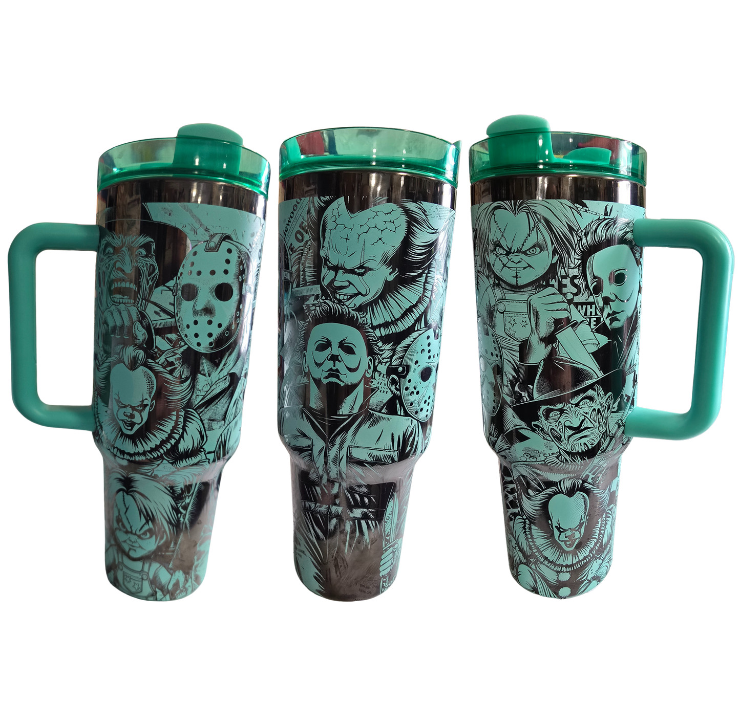Horror Movie Collage Laser Engraved Tumbler 40oz
