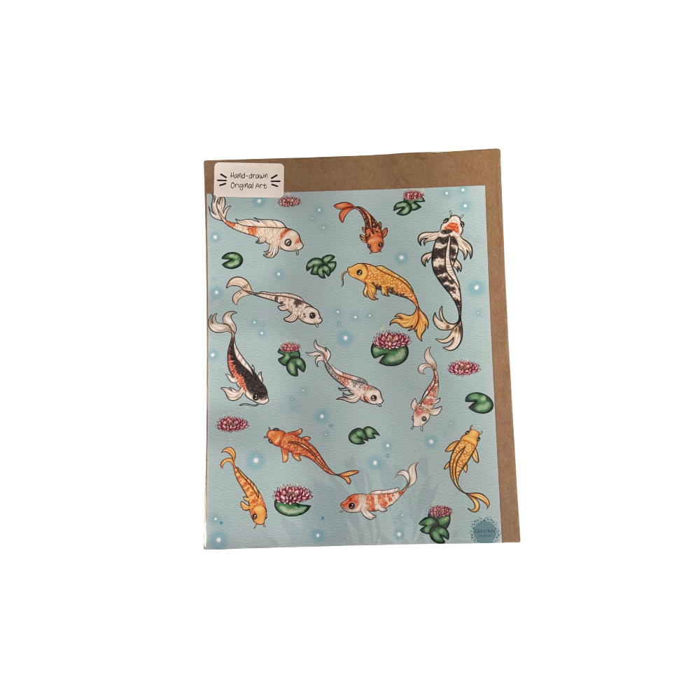 Koi Print 8.5x11 Hand Drawn Original Art