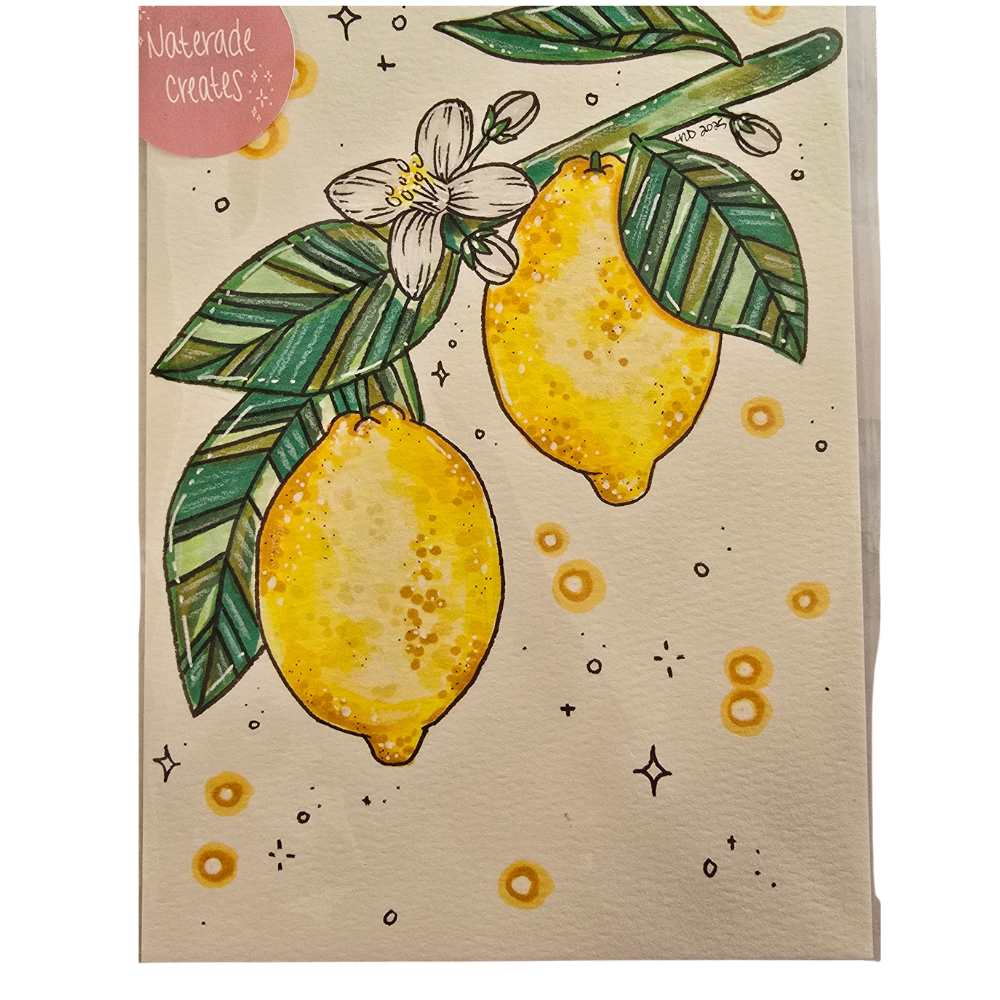 Lemons 5x7 Hand Drawn Original Art