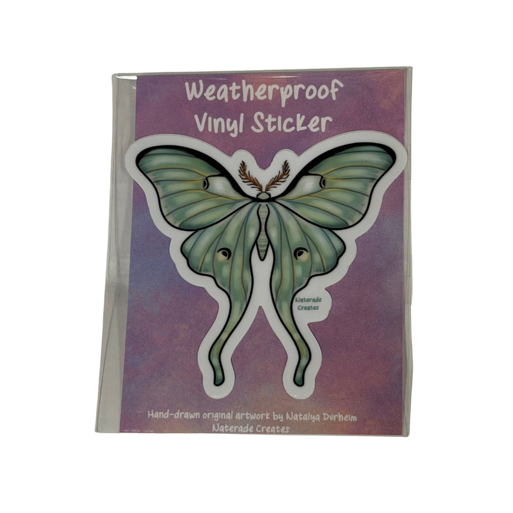 Luna Moth Sticker - Original Artwork