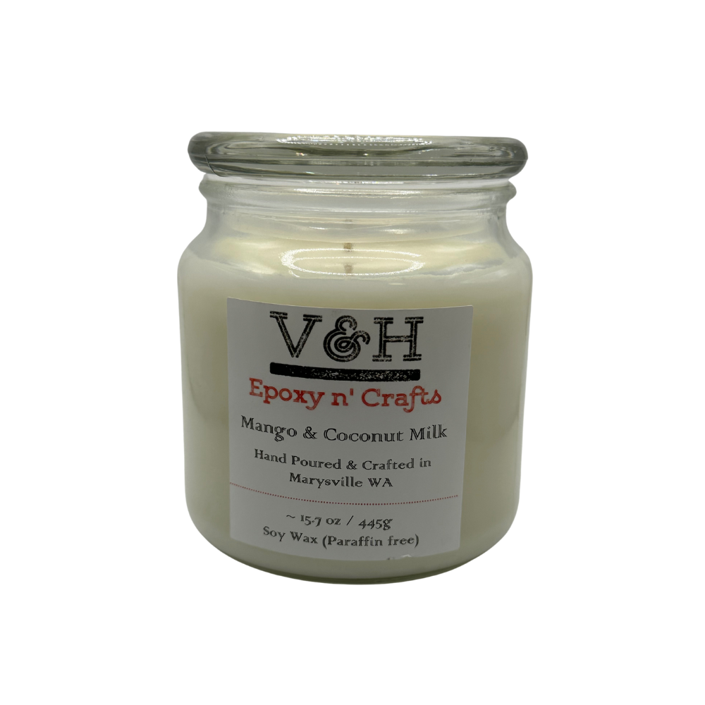 Mango + Coconut Milk | Premium 17oz Soy Candle | Hand-Poured in Glass