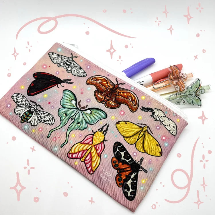 Moths Pencil Pouch - Original Artwork