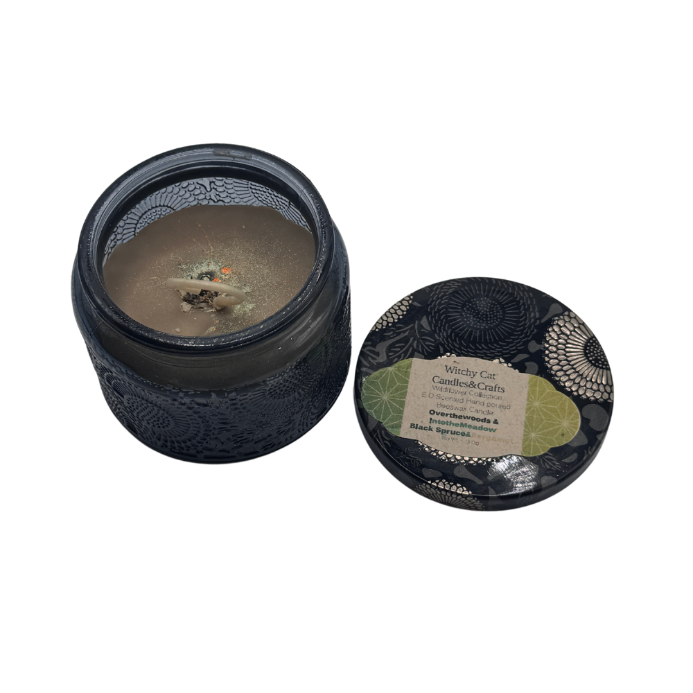 Over The Woods & Into The Meadow - Beeswax Votive Candle - 3oz - Scent: Black Spruce & Bergamot