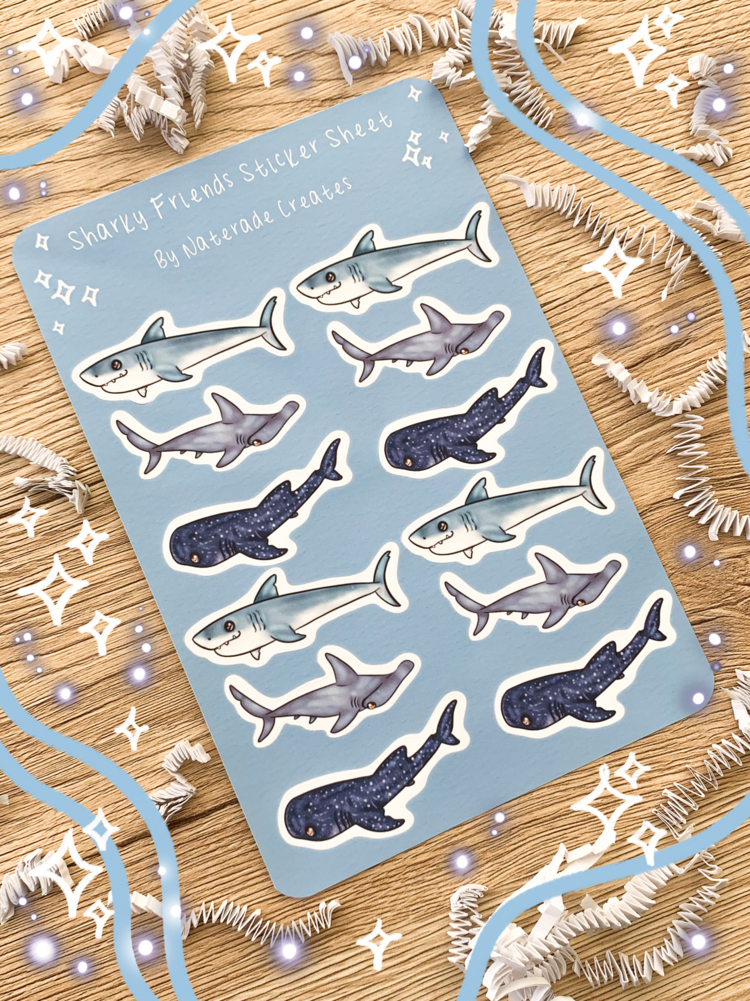 Sticker Sheet - Sharks