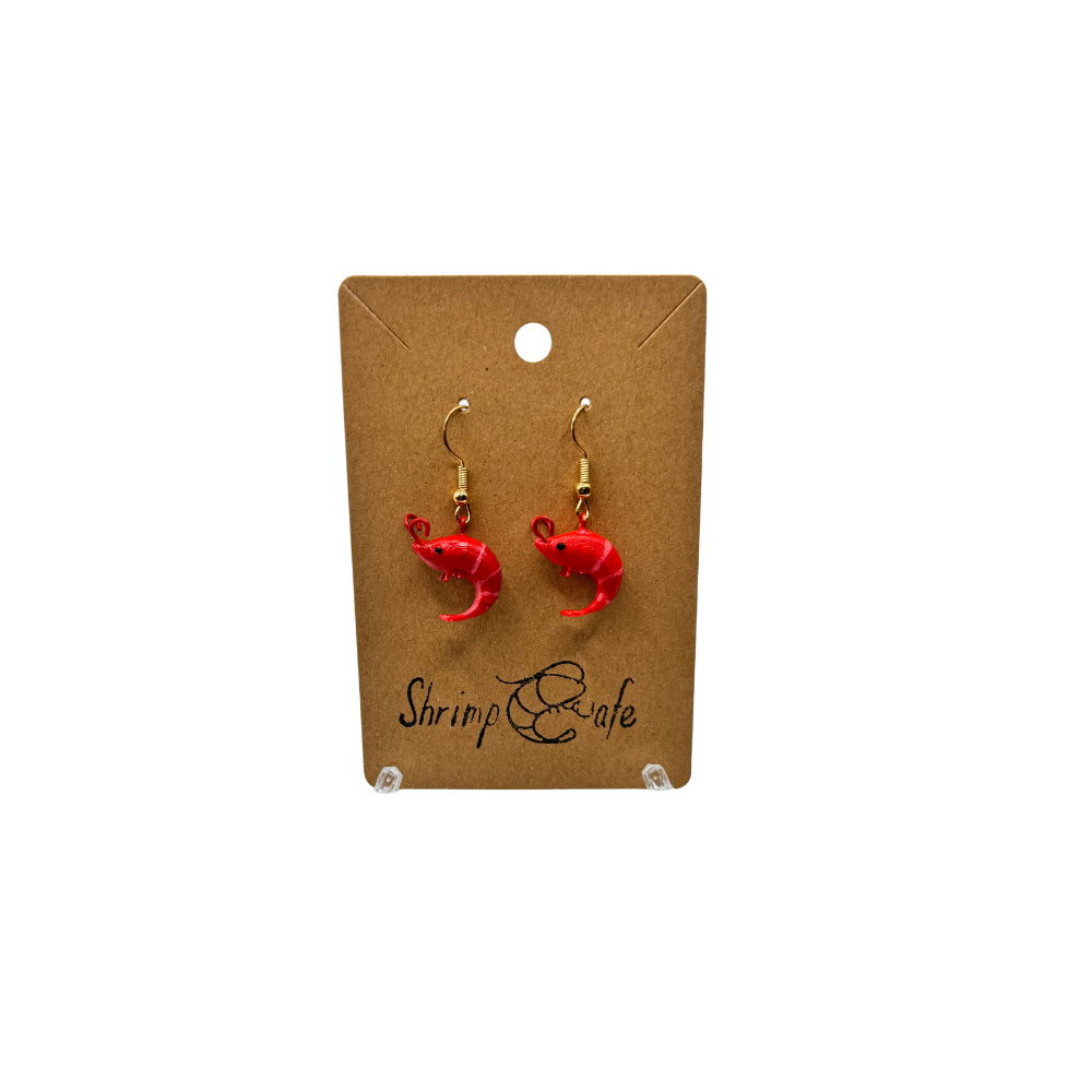 Mini Shrimp Earrings - Handcrafted by The Shrimp Cafe