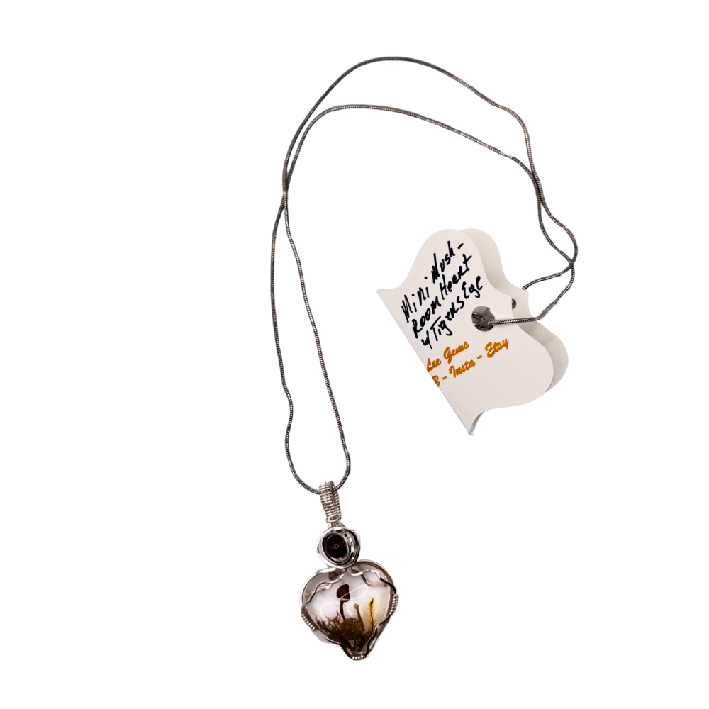 Wire-Wrapped Mushroom Pendant Necklace - Multiple Variants Available