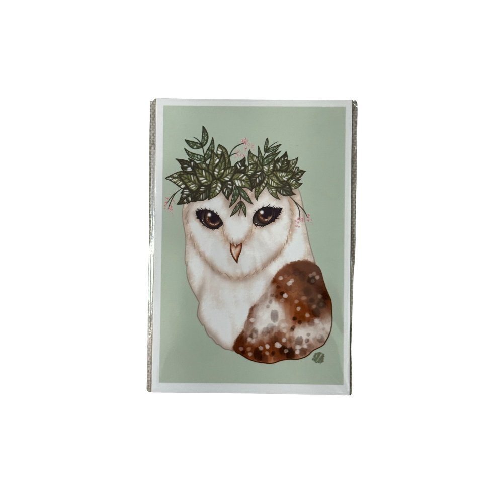 Barn Owl Small Art Print - Original Artwork by Naterade Creates