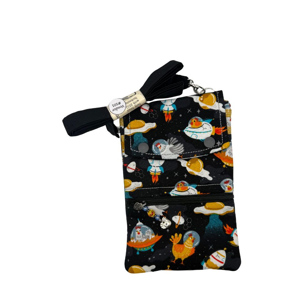 Space Chickens RFID Crossbody Purse