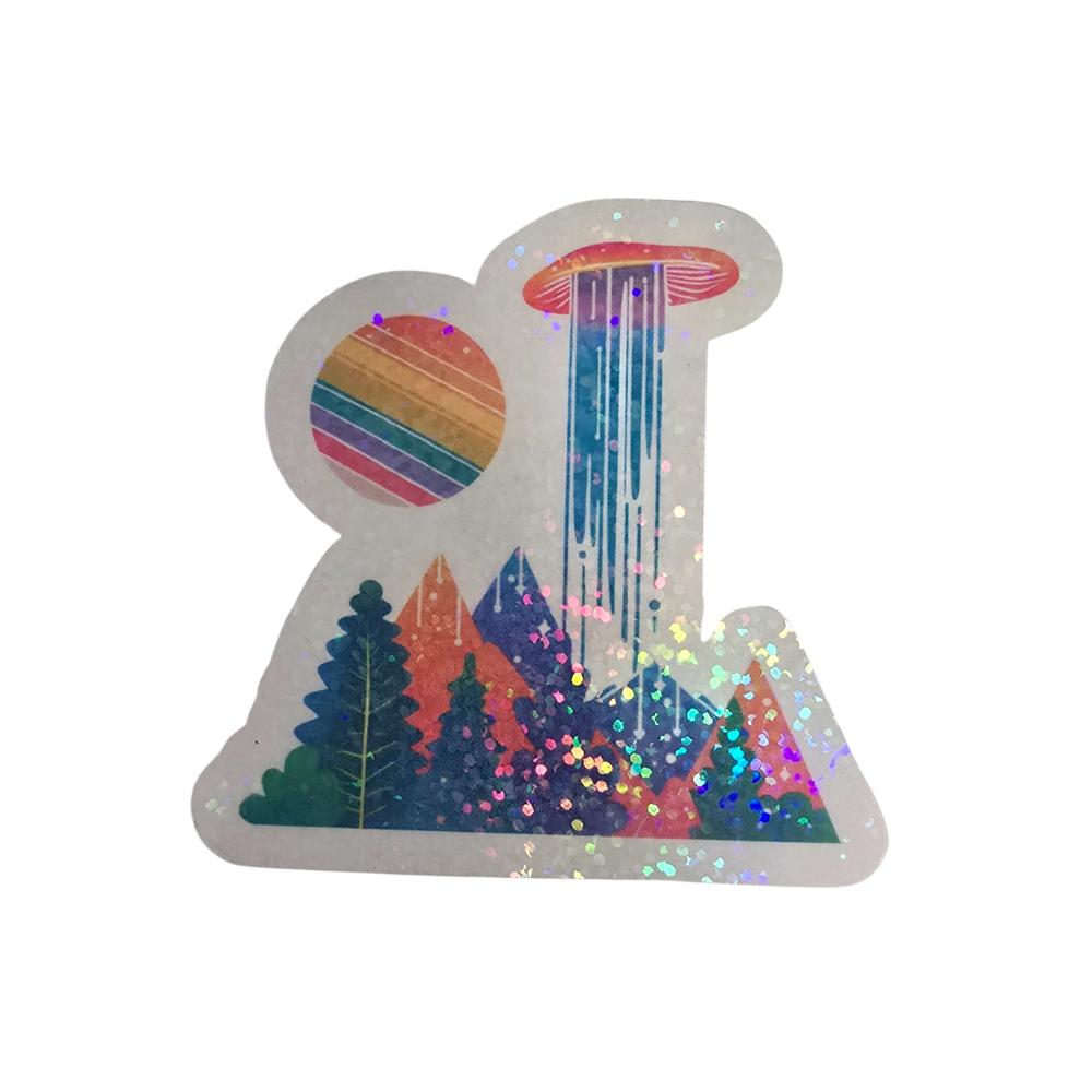 UFO Mushroom Sticker - Mountain Moon