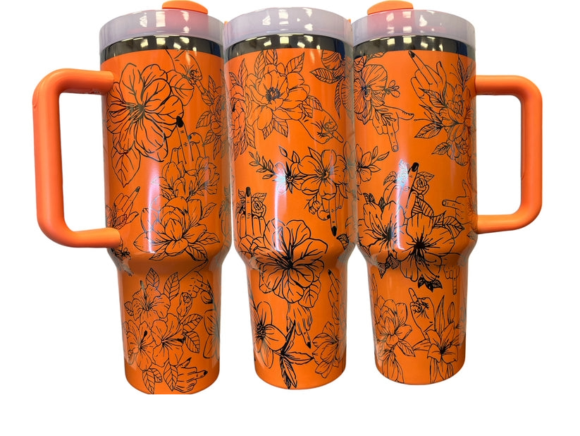 F.U. Floral Wrap Laser Engraved Tumbler 40oz