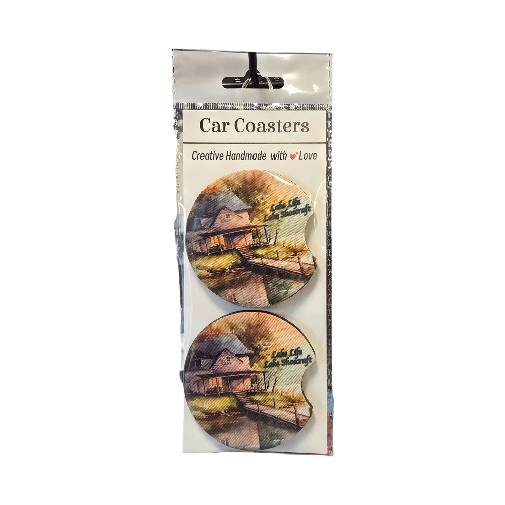 Neoprene Car Coasters - 7 Lakes - 2pk