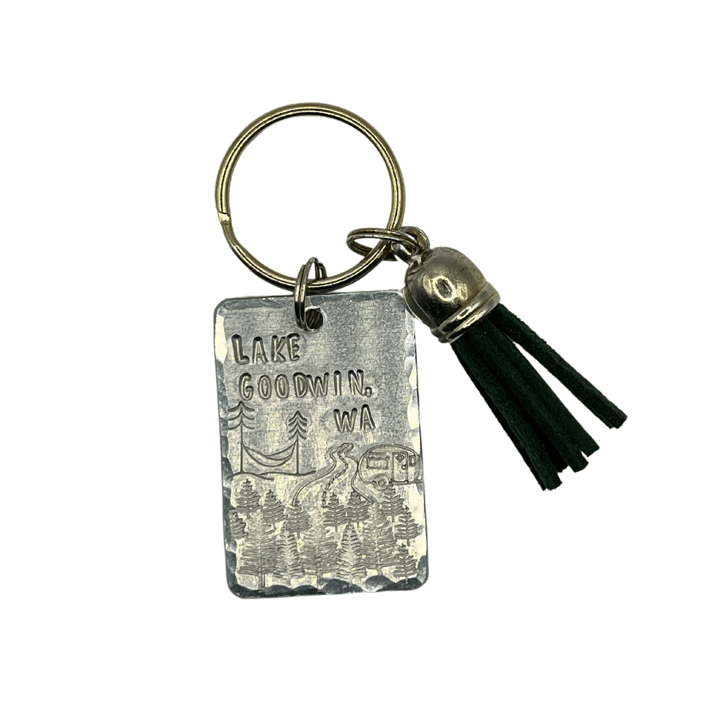 Metal Stamped Keychains w/Tassel