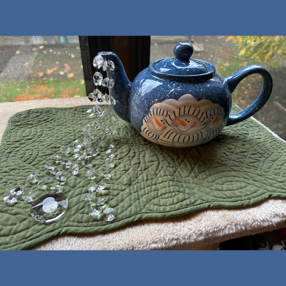 Three Snowmen Teapot | Handcrafted Crystal Garden Art