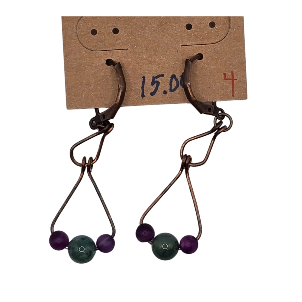 Handmade Antique Copper Earrings