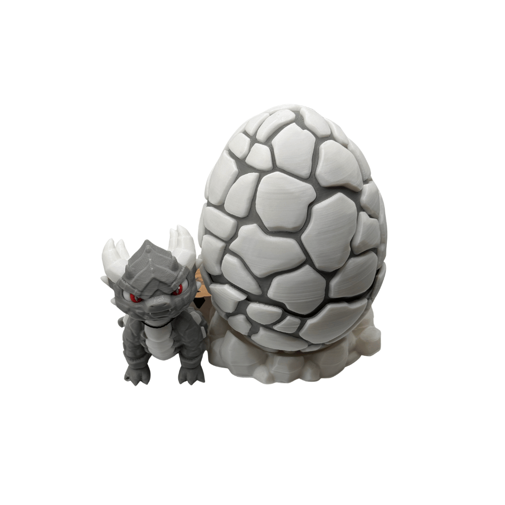 Stone Dragon w/Egg Stand - 3D Printed